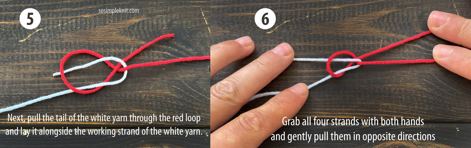 how to join yarn in knitting step 5-6